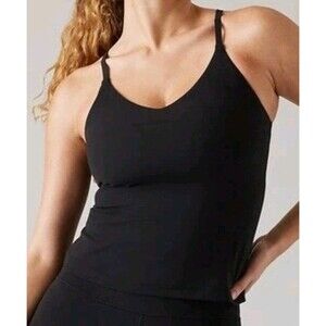 Athleta XL Extra Large A/C Elation V Neck Support Top Black NEW! #659059